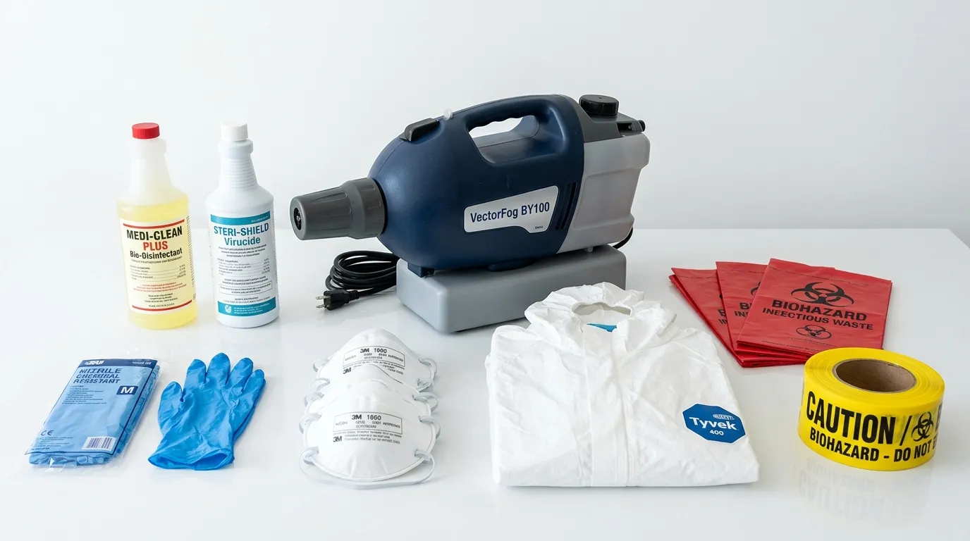 Professional biohazard remediation crew working in Santa Clarita